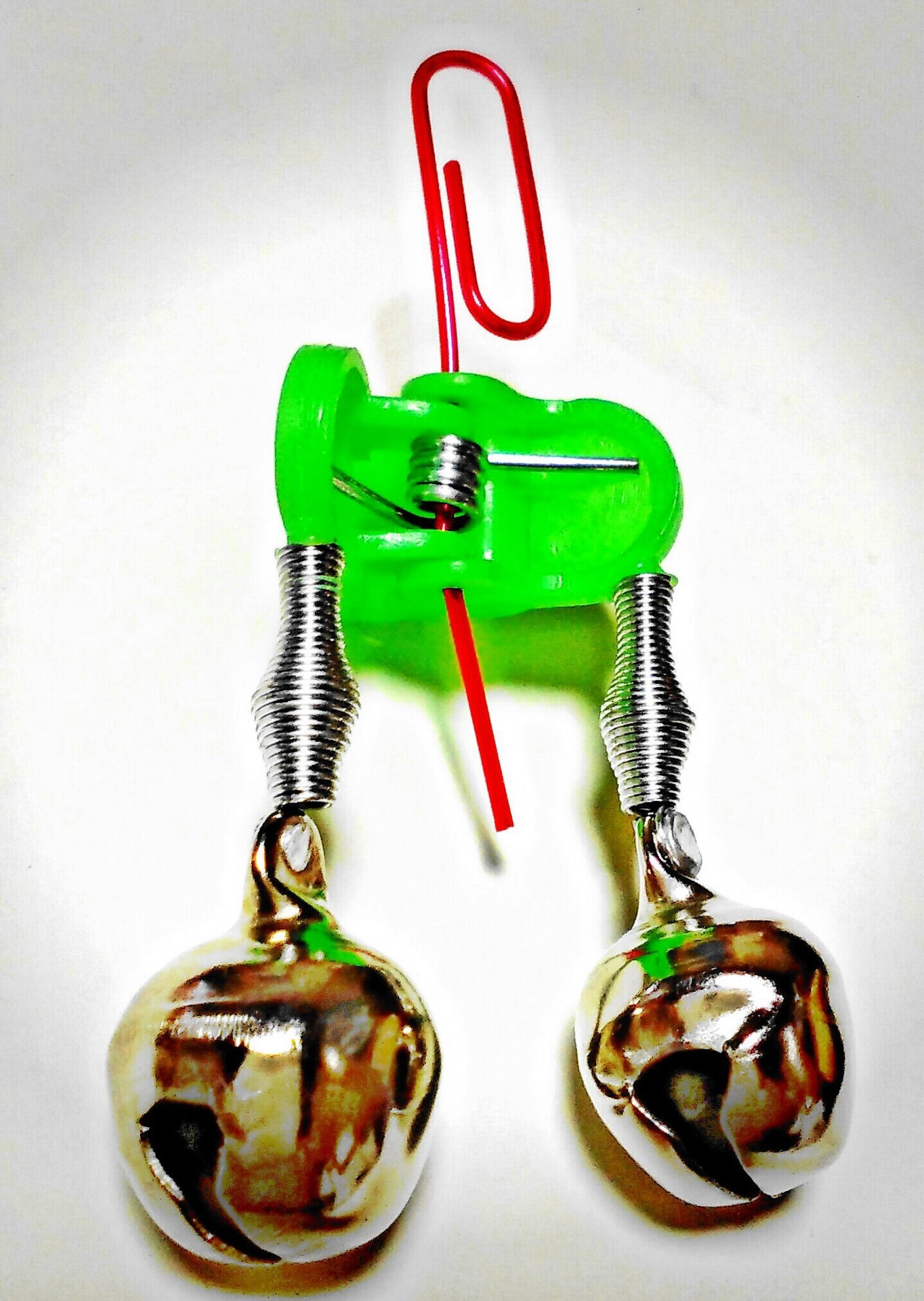 これは便利 100均フラッシュ付き当たり鈴 すみだ川 橋とツリーと竿と僕